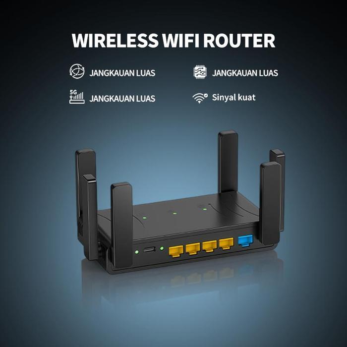 Promo Router WiFi 6 dengan 6 antena dan kecepatan 1200Mbps, dilengkapi ...
