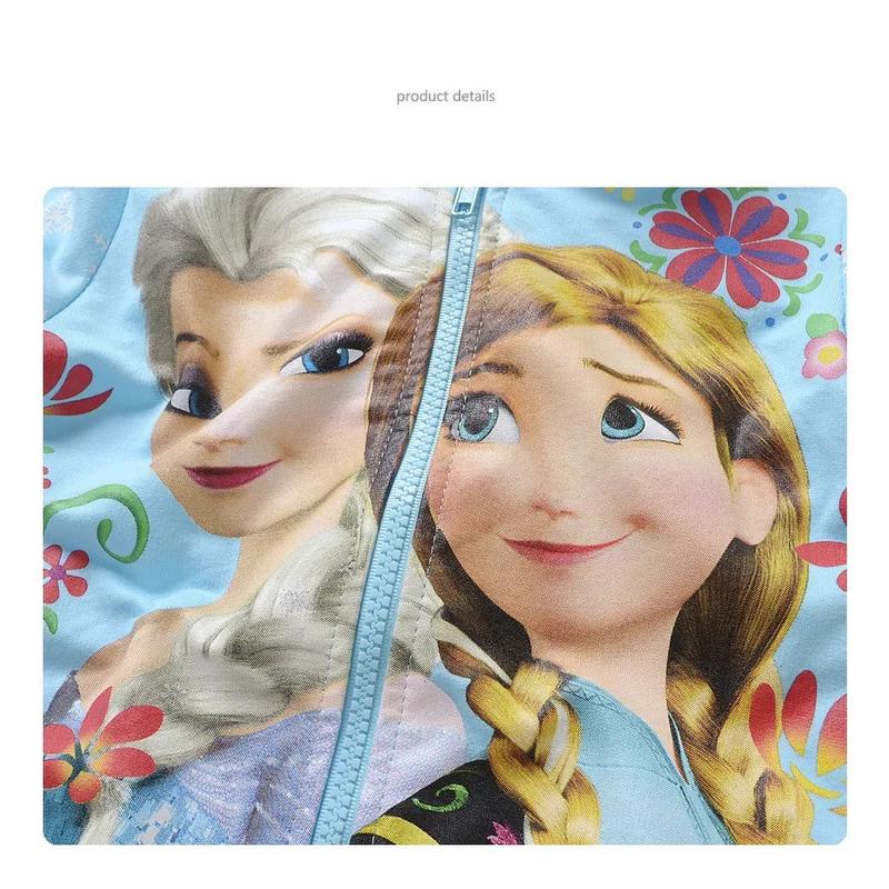 Product Introduction of Spring Autumn Kids Girls Cartoon Frozen Elsa Anna Jacket Coats Clothes Children Cotton Hooded Coat Tops Little Girls Clothing 14