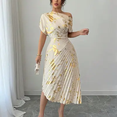 white and gold casual dress Cocktail Dress Gold And White Party Dress GORGEOUS ELEGANT COCKTAIL EVENING  PARTY BODYCON DRESS WHITE/GOLD