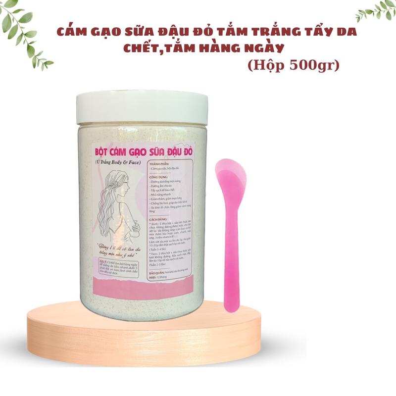 Hộp 500g+que Bột Cám Gạo Sữa Đậu Đỏ Hỗ Trợ Tắm Trắng mịn da mua2frixip Skincare bột ủ bột ủ bột trà ủ trắng body mask