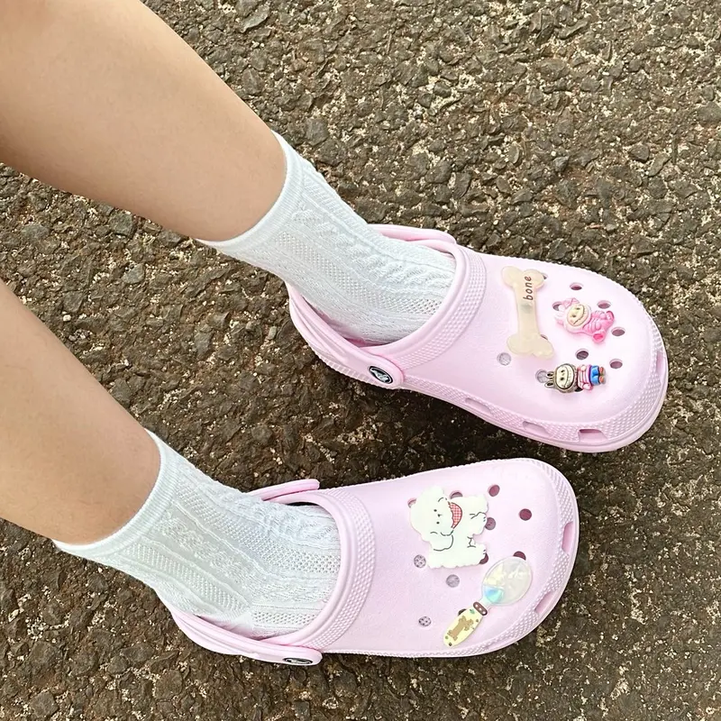 Dép Sục Cro.ss Classic Màu Hồng Dâu Hàng Chuẩn Kèm 6 jibit Nữ 7