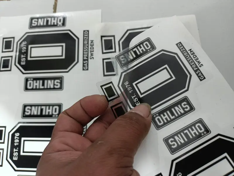 Sticker shock upside down USD Ohlins transparant CRF Klx BF DT Expedition Realjump MGV kx Yz Ktm kxf Gordon Motorcycle 4
