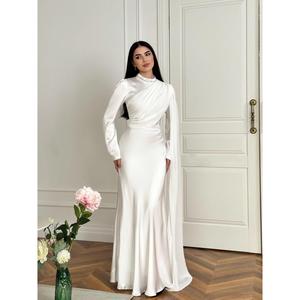 Gaun Mewah Langsing, Lengan Panjang, Elegan, Mampu Milik, 2025