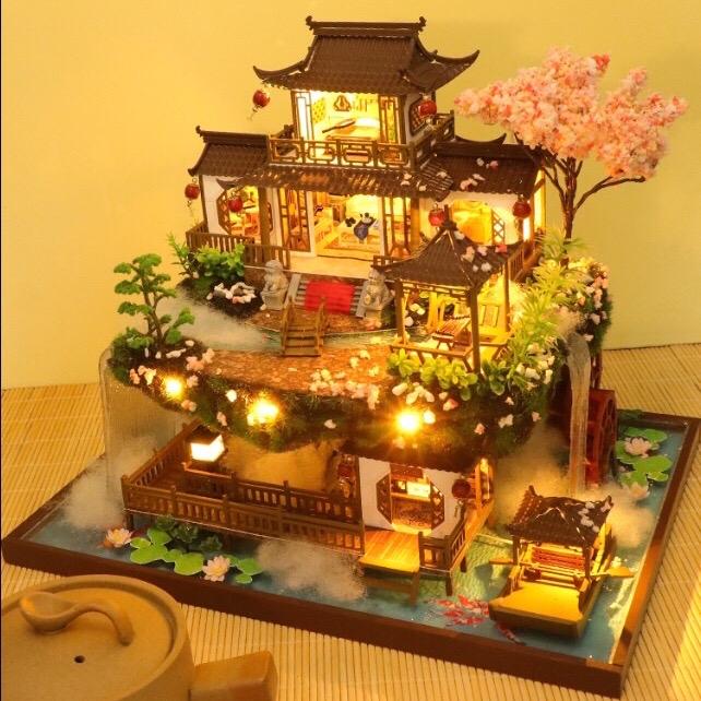 Nhà búp bê tự làm Xứ sở thần tiên diy bằng gỗ. Tặng MICA BẢO VỆ, KEO DÁN, DỤNG CỤ. Mô hình Nhà Gỗ 3d PC2203 Đồ Chơi Toy