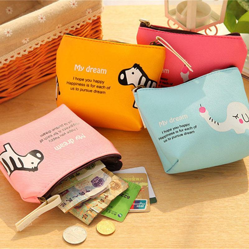 Random Color Cute Animal Design Storage Bag, 1 Count Creative Simple Printed Coin Purse, Gift Bag for Bridesmaid, Home Organizer for Living Room Bedroom 4