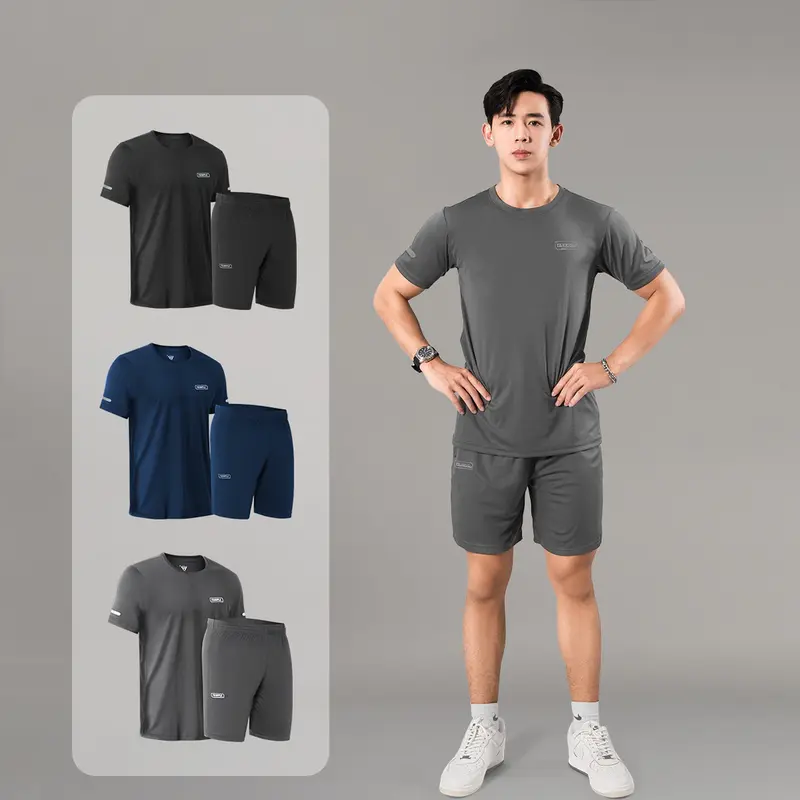 Bộ Thể Thao Nam Cổ Tròn Tay Ngắn Chất Liệu Thun Lạnh Coolmax Thấm Hút Mồ Hôi Tốt Full size 45-95kg 0