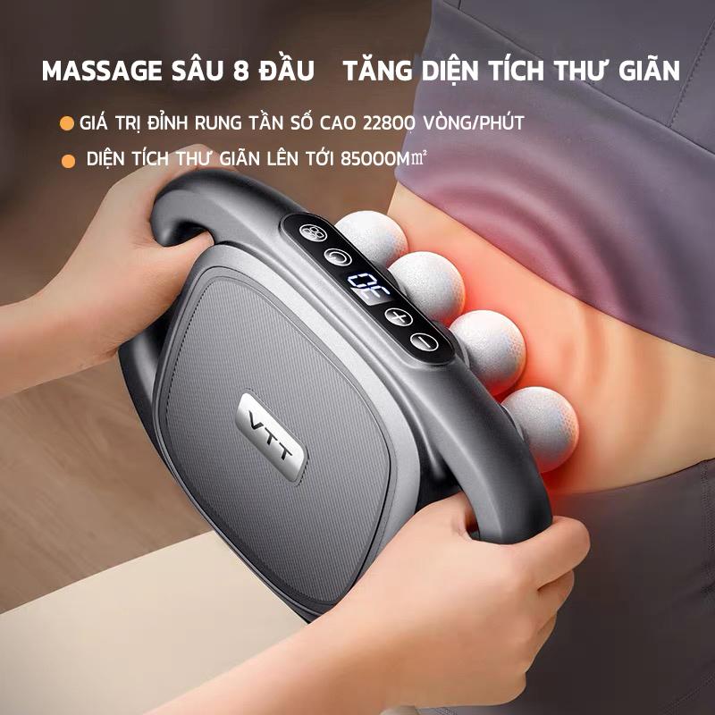 máy mát xa 6 đầu Súng Massage 6 Đầu Tần Số Cao Thư Giãn Cơ DELADEP Máy Mát Xa Diện Tích Lớn Rung Cơ Tần Số Ca 6