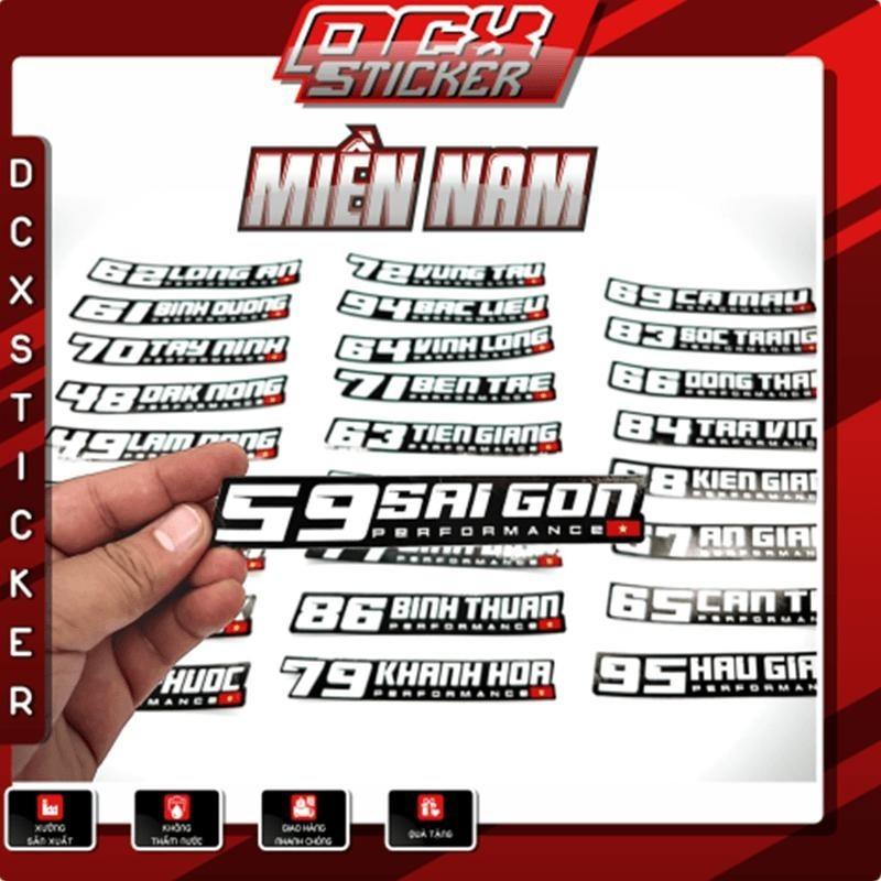 ( 1 Tem ) Tem 63 Tỉnh Thành Dán Xe Máy , Phụ Kiện , Mũ Bảo Hiểm , Điện Thoại ... Chất Liệu Decal PVC 3 Lớp ,Không Thấm Nước, Không Phai Màu Nhãn Dán tem