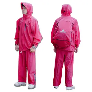 GUYUR Jas Hujan Motor Dewasa Pria Wanita set baju dan celana Mantel Kualitas Terbaik bahan TEBAL raincoat melindungi ransel Waterproof