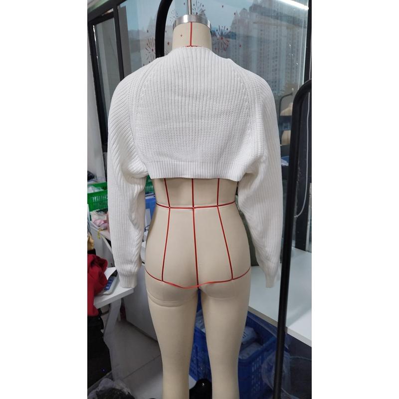 Women's Open Front Cropped Cardigan Long Sleeve Solid Color Ribbed Knit Shrug Sweater Bolero Tops 7