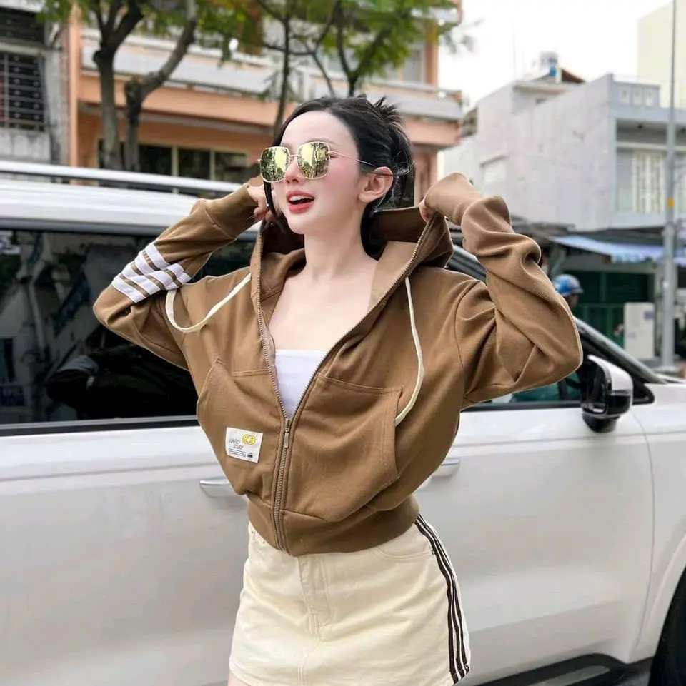 ÁO KHOÁC NHUNG TĂM PHỐI SỌC