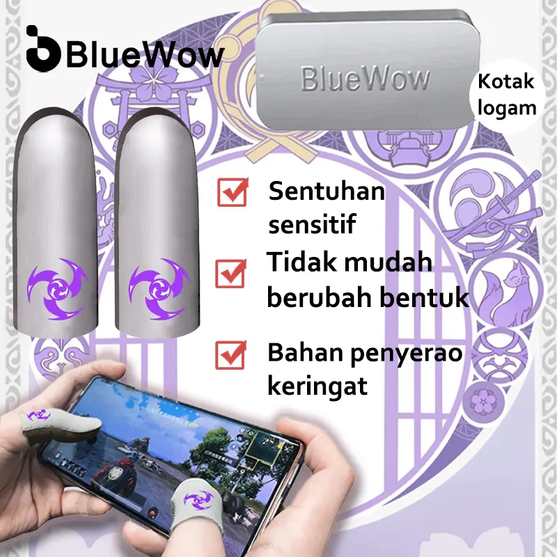Bluewow Sarung Jempol Bahan Superkonduktor, Layar Sentuh Game Mobile, Sarung Tangan Jari Anti Keringat, Tidak Akan Merusak Sentuhan, Cocok untuk, Cocok untuk iOS, Android, Joystick, game jempol di komputer