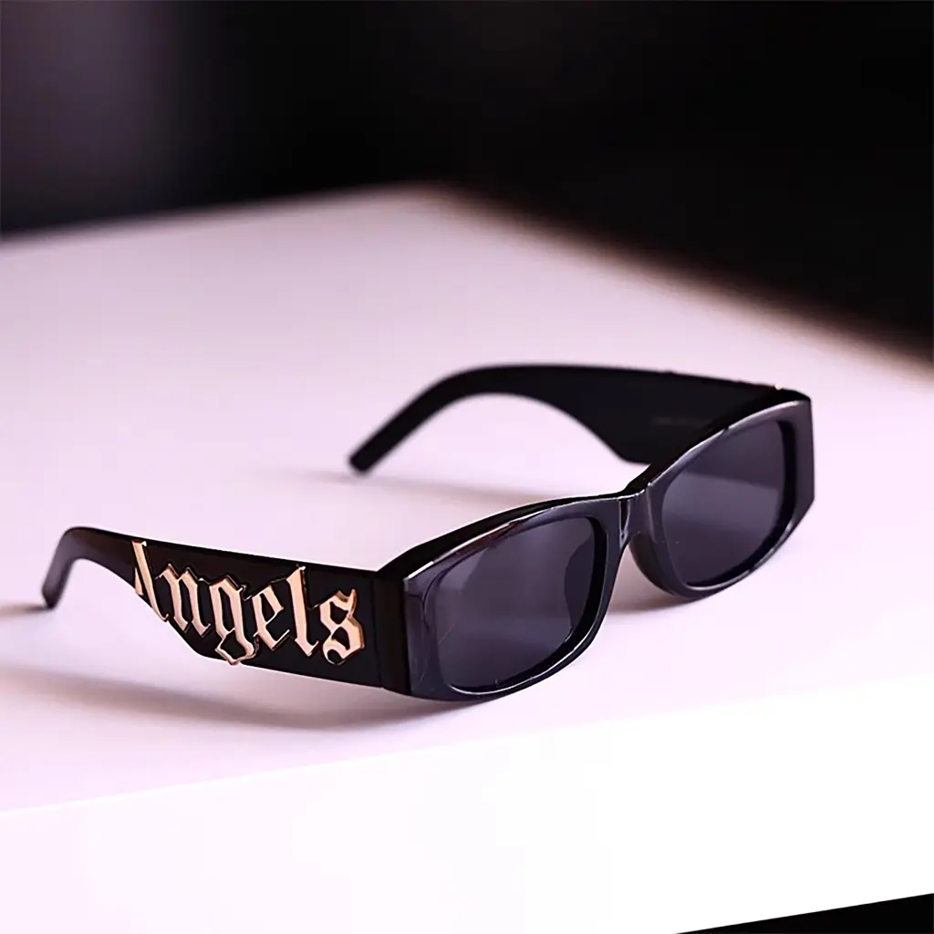 Kính râm thời trang unisex Palm Angels Angle hoạ tiết chữ nổi mát gọng chữ nhật Chống tia UV