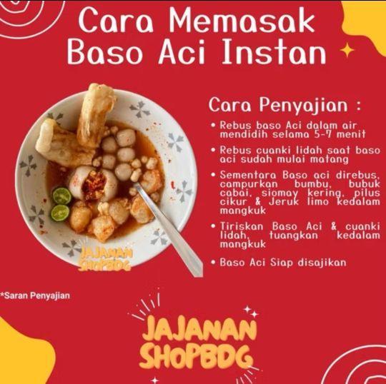 Baso aci ori Premium Bandung eceran paket satuan  Food Instan Pedas Makanan Kuah
