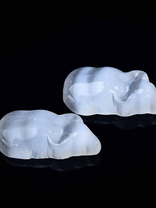 Natural White Sculpture, 3 Counts/set Mini Stone Crafts, Handmade Healing Stone Ornaments 3