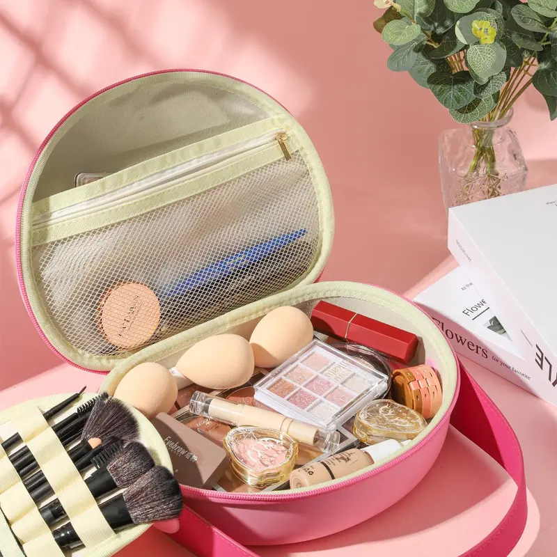 Large Capacity Makeup Bag, Waterproof Toiletry Bag with Handle, Multifunctional Storage Bags, Travel Cosmetic Organizer Pouch, Zipper Makeup Organizer 3
