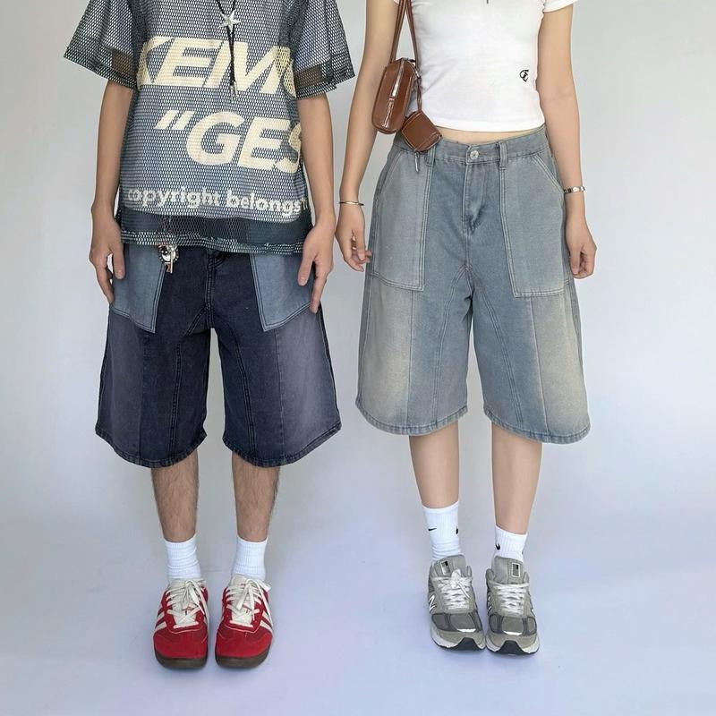 Quần Jeans Lửng Ống Rộng Form Unisex Nam Nữ_SSSTore.Aesthetic Menswear Denim