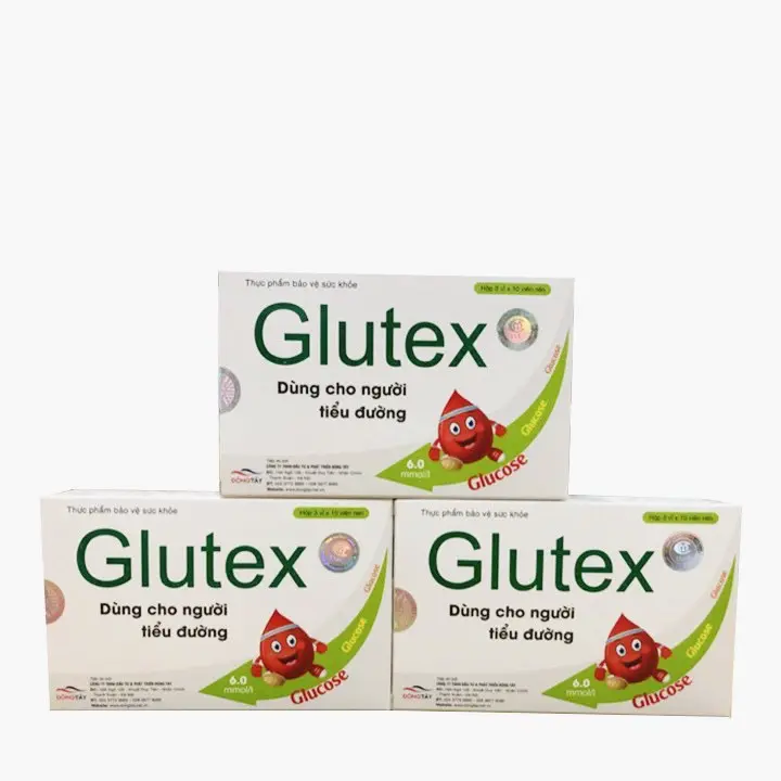 Glutex hỗ trợ hạ nhanh và ổn định đường huyết lâu dài hộp 30 viên công ty Á ÂU 1