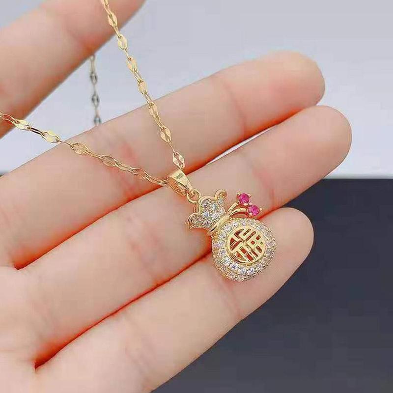 Vòng Cổ Túi Phước Lành, Tinh Tế Và Cao Cấp, Vòng Cổ Cổ Tích Thanh Lịch, Giá Cả Phải Chăng, U9N5 5