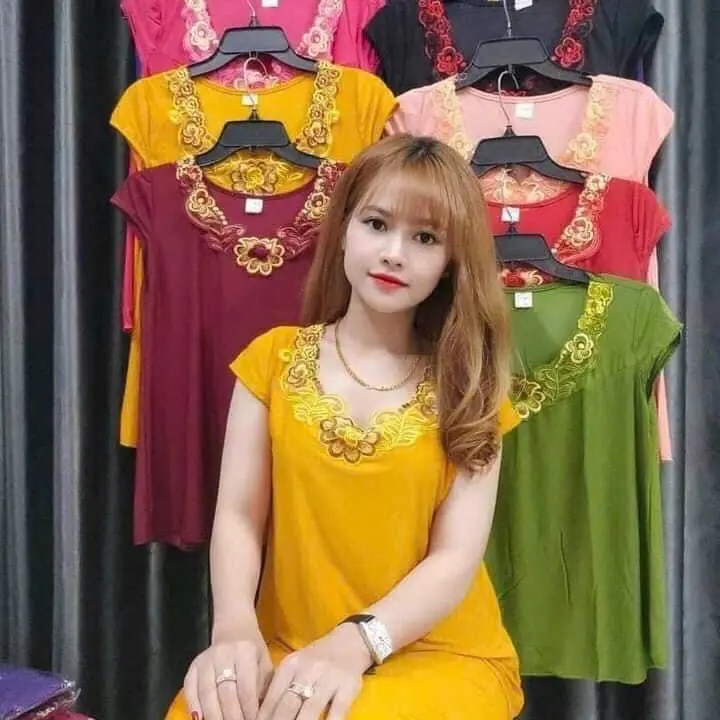 Đồ bộ lửng nữ thun lạnh tay con phối ren