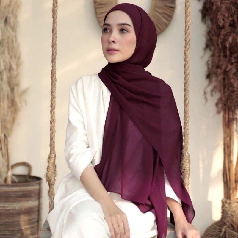 Hijab Pashmina Ceruty Mahogany