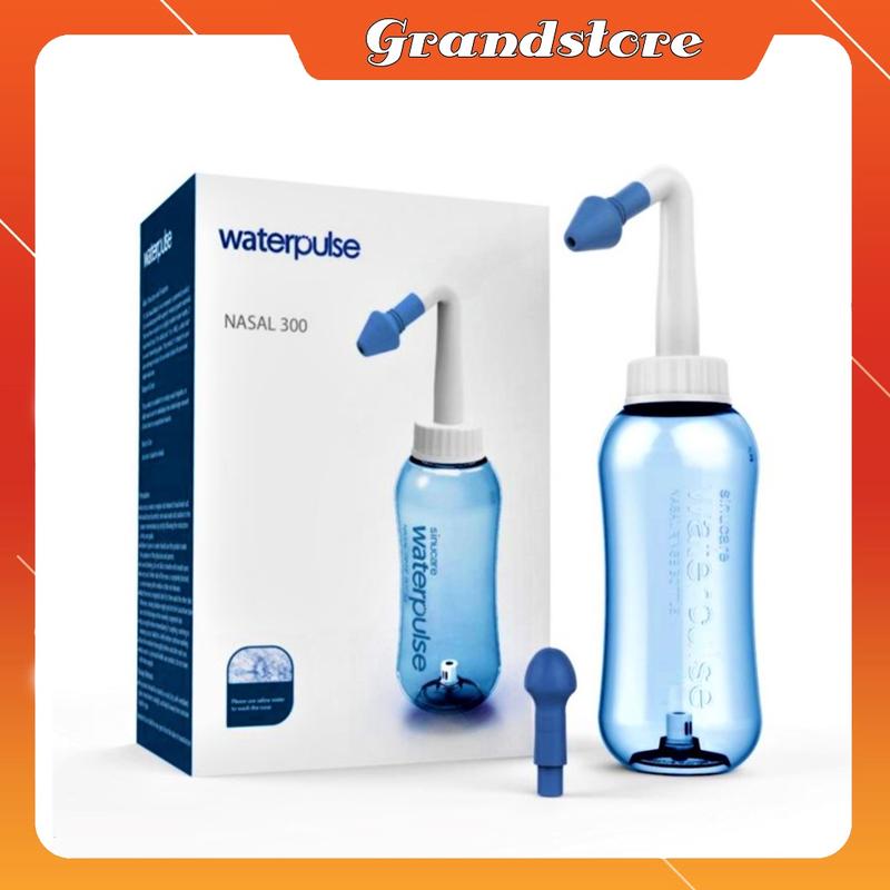 Bình rửa mũi Waterpulse Nasal plus 300ml cho bé trẻ em và người lớn, bình xịt mũi nước muối viêm xoang tại nhà chuyên dụng bằng tay