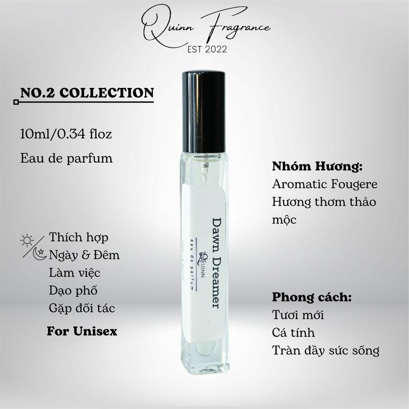 Nước Hoa Unisex QUINN FRAGRANCE - Dawn Dreamer Chai 10ml Hương Hoa Cỏ Thảo Mộc Cá Tính, Lưu Hương 6-8h Xịt Thơm Cosmetic Perfume Nữ Women