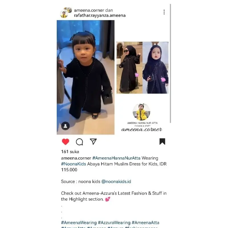 Noona Kids 1-14 Tahun Dress Muslim Anak Perempuan Hitam Gamis anak Abaya kids Ratih Ameena 1