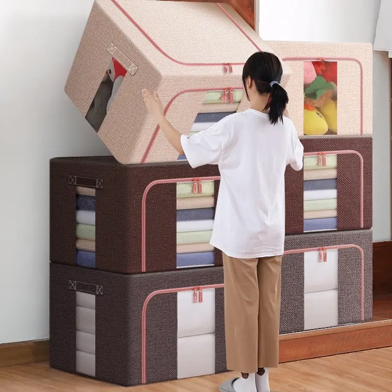Hộp đựng đồ khung thép size lớn đa năng - Đựng chăn màn, quần áo cất gọn - tránh ẩm mốc bụi bặm