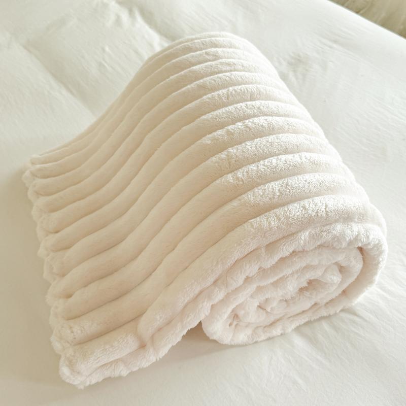 Product Introduction of Solid Color Jacquard Blanket, 1 Count Soft Comfortable Warm Throw, Air-conditioned Room Blanket, Warm Nap Blanket for Home & Office & Travel 6