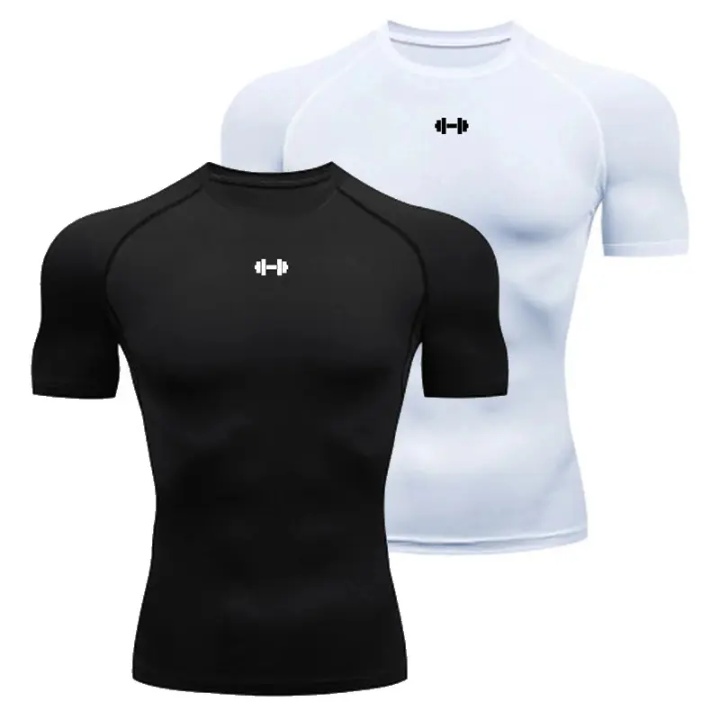 Compression T Shirt Men Summer Sportswear Running T-shirt Elastic Quick Dry Sport Tops Tee Athletic Gym Workout Shirts Men 0