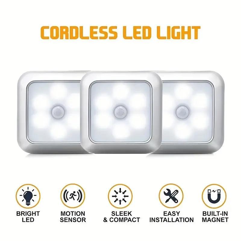 Motion-Sensing Night Lights, 1 Count Stair Wireless Night Lights, Suitable for Cabinet, Toilet, Wardrobe Decoration 7