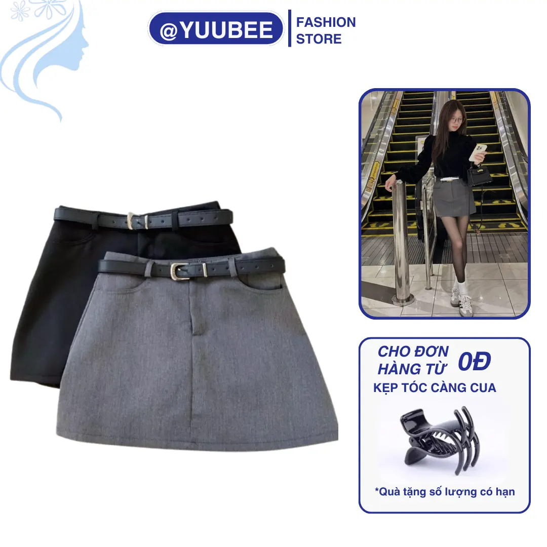 (Bᶖgsize)Chân váy Nữ chất trượt hàn ép mùng có quần bảo hộ bo chun dáng A DM32 Women