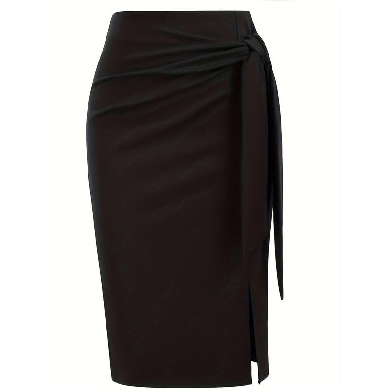 Elegant Solid Buckle Slit High Waist Pencil Solid Color Bottoms(5 Colors) Elegant Solid Buckle Slit High Waist Pencil Solid Color Bottoms(5 Colors)