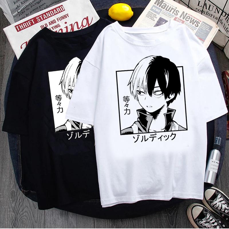Áo phông anime Nhật Bản My Hero Academia dành cho nam giới, áo phông unisex, Kawaii Shoto Todoroki Graphic Tees Dabi, phim hoạt hình, Harajuku