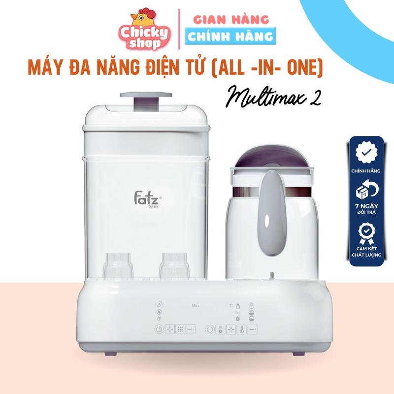 Máy đa năng điện tử (Tiệt trùng/Sấy khô/Hâm sữa/Đun & Hâm nước) Multimax 2 FatzBaby FB9013SL Cho Bé