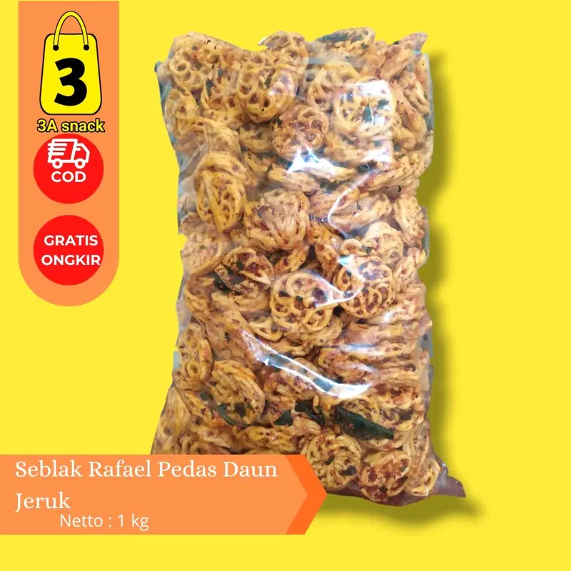 Seblak Kering Rafael Viral pedas, (1 kg) Cemilan Kering Kerupuk Food Snacks Pedas Snack Makanan Keripik mawar bantat Krupuk 0