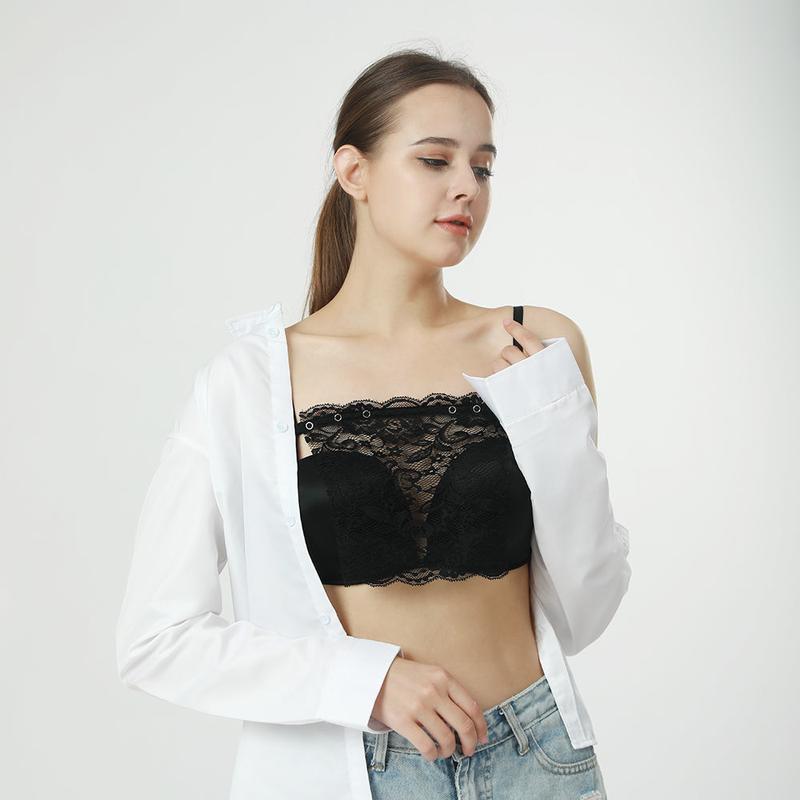 Product Introduction of One piece lace women's seamless and exquisite short, sexy strapless invisible bra with anti light smudging device 12
