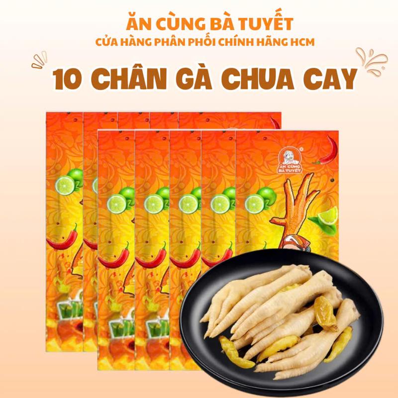 Sỉ 1 Bịch 20 Gói Chân Gà chua cay Bà Tuyết Thơm Ngon_ Ăn Vặt Hà Nội