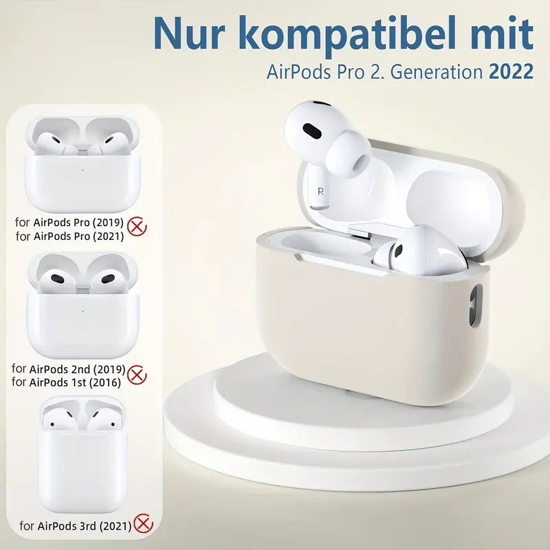 Ốp Cho AirPods Pro 2 2022, Ốp Silicon Mềm, Ốp Bảo Vệ Chống Sốc, Có Dây Đeo Buộc, Đèn LED Phía Trước, Màu Trắng Ngôi Sao, 1 Cái Phụ Kiện 2