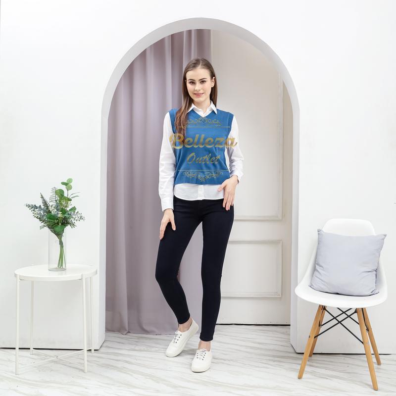 Belleza outlet Baju Atasan Wanita Rajut Korean Style Vest crop Blouse Atasan Wanita 3