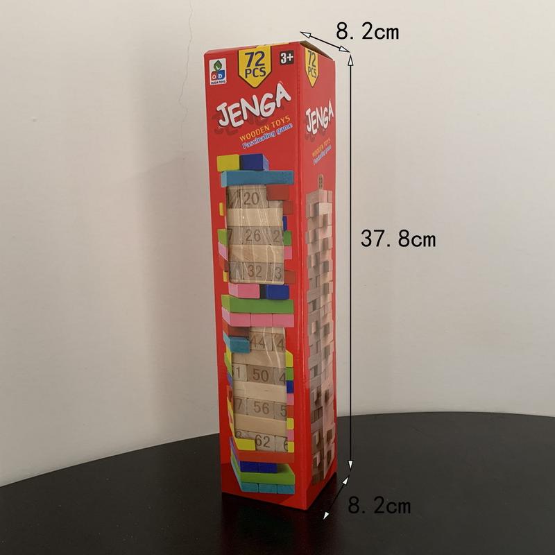 [ Size lớn 72 miếng gỗ- 4 hột xúc xắc 6 mặt - 1,2kg- - video tham khảo ] Bộ Trò Chơi Rút Gỗ Jenga Wooden Toys Gỗ Xịn Mài An Toàn Cho Bé