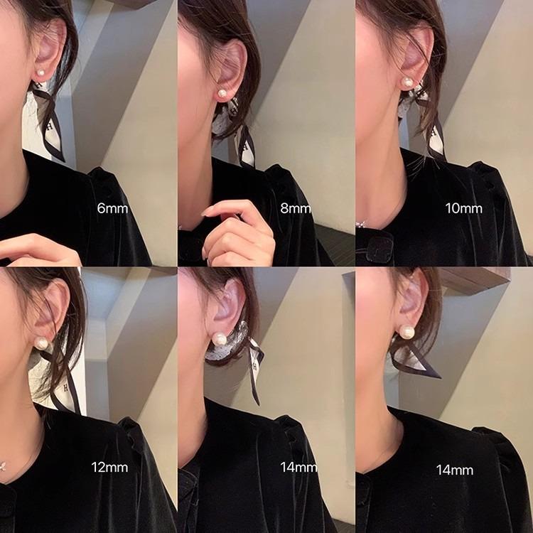 Product Introduction of Shijia Pearl Stud Earrings 2024 New Popular High-Grade Earrings 925 Silver Pin Earrings Female Light Luxury Temperament Ear Clip 12