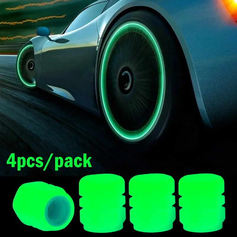 Car Tire Valve Stem Cap, Luminous Car Tire Valve Stem Cover, Luminous Valve Caps Suitable for Cars, Motorcycles & Bicycles, Vehicle, Wheel