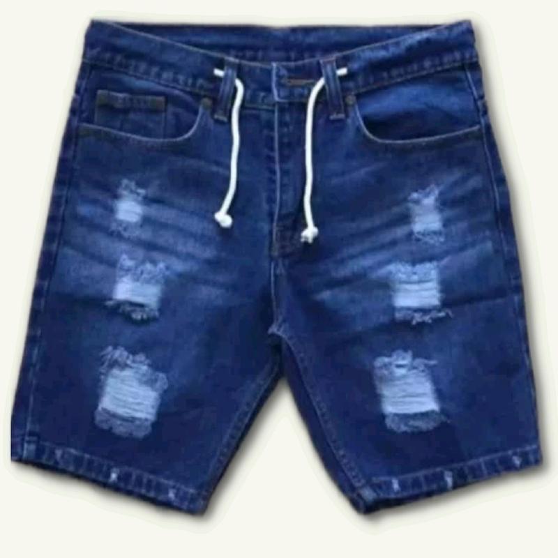 Celana Jeans Pendek Sobek Pria | Celana Pendek Sobek Pria Hitam Distro Ripped Denim 4