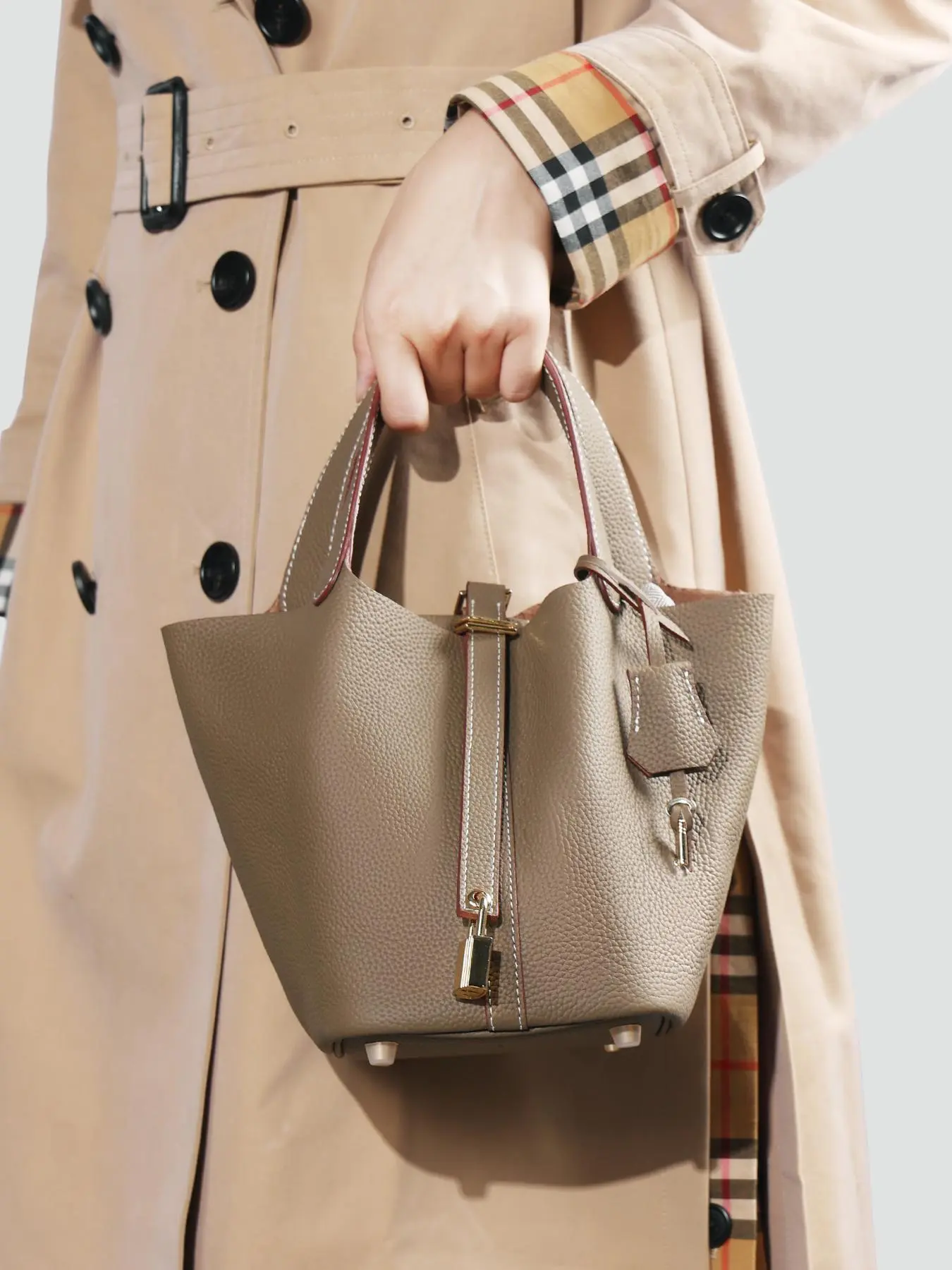 Women's Fashionable Plain Color Handbag, Casual Versatile Cowhide Handbag, Trendy All-match Purse for Daily Use