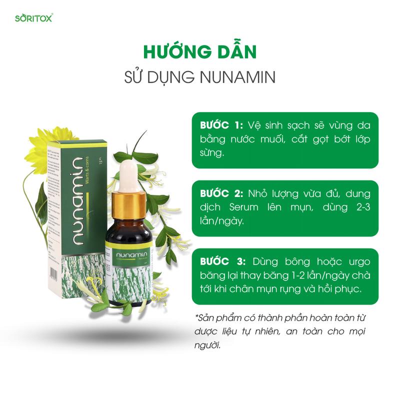 Tinh Chất Chấm Mụn Cóc, Mụn Cơm, Chai Chân, Mắt Cá Chân, Mụn Thịt, Mụn Ruồi Chiêt Xuất Từ Thảo Mộc Việt- Nunamin Serum15ML Skincare Làm Đẹp Da Chăm Sóc Da Cấp Ẩm 5