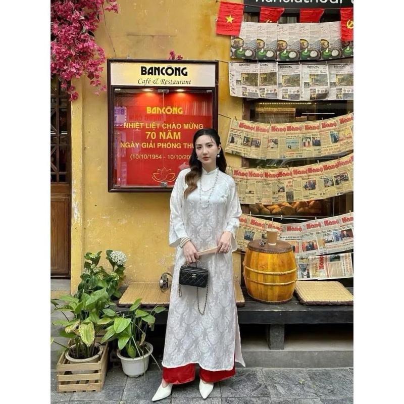 Product Introduction of Áo Dài Lụa Gấm Cao Cấp Thọ Dơi, Mặc Tết Đi Chơi, Dạo Phố, Chụp Ảnh Cực Đẹp 35