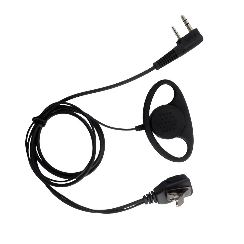 Walkie-talkie Earpiece Iron Clip Headset with MIC PTT D-Shape Hands-free Earphone Compatible For Baofeng Kenwood Puxing TYT