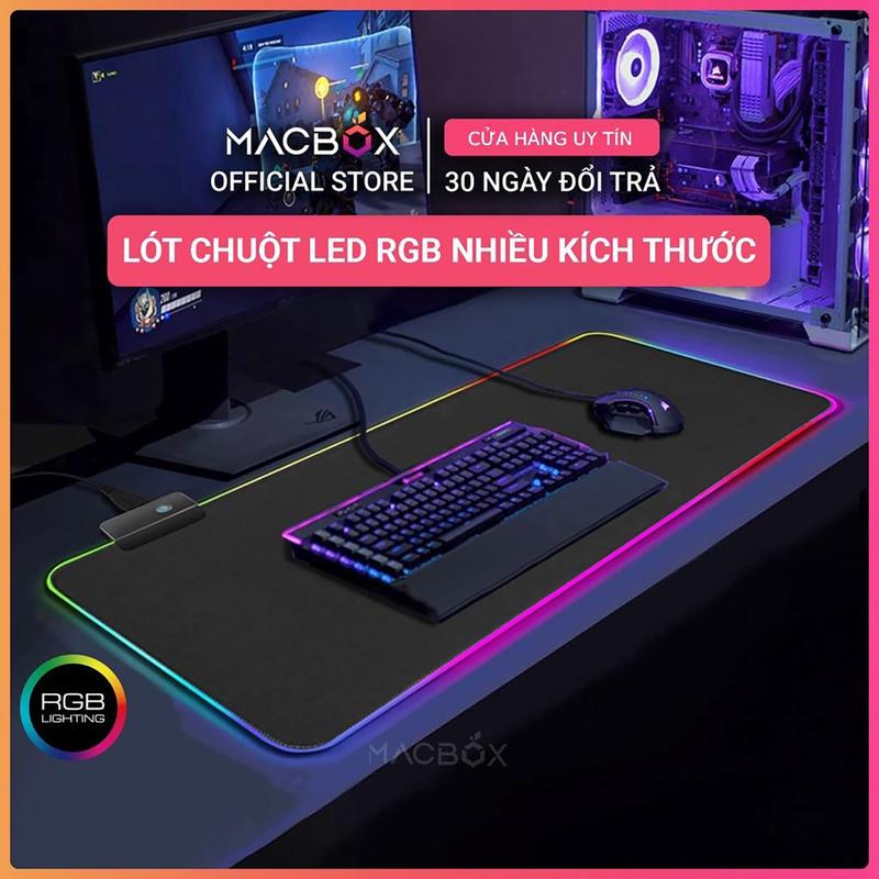Miếng lót chuột LED RGB 2024 pad chuột chơi game cỡ lớn chống trượt siêu bền siêu đẹp